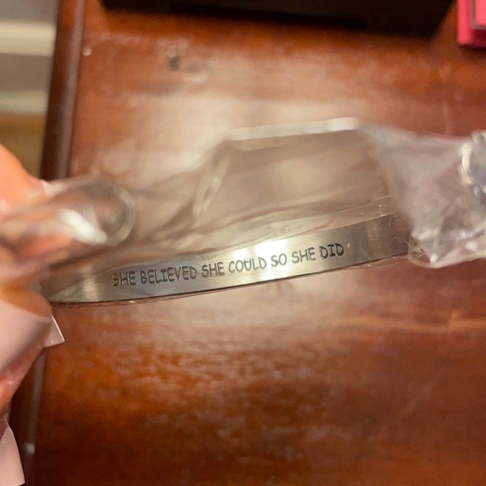 “She Believed She Could So She Did” cuff bracelet